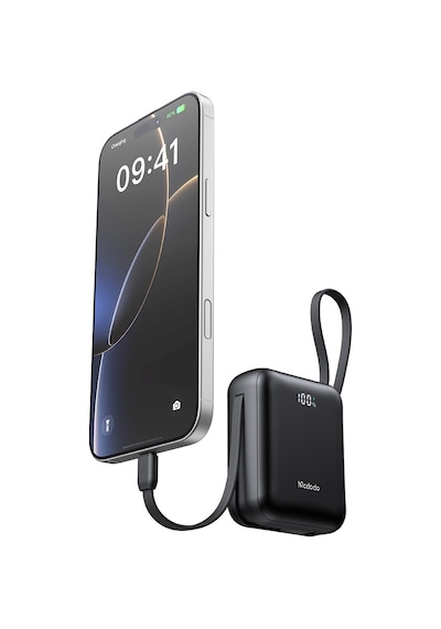 Mcdodo Mc-8620 10000mah 22.5w Pd Hızlı Şarj Dahili Kablolu Powerbank Siyah
