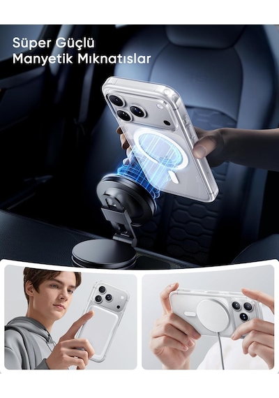 İphone 17 Pro Max İçin Ultra Super Şeffaf Magsafe İle Uyumlu Gerçek 9h Temperli Cam Arka Yüzey - Darbe Emici Tpu Yan Kenarlar, Kristal Berraklığında Şeffaf Kılıf 17 Pro Max