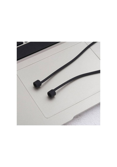 Apple Airpods Ve Airpods Pro İçin Silikon Boyun Askısı, Kaybolma Önleyici Sporcu Kulaklık İpi Siyah