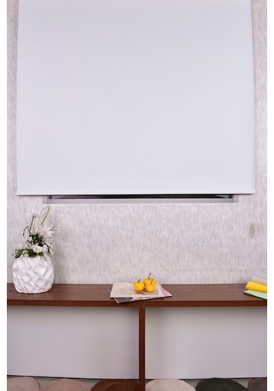 Ekru Karartma Düz Etek Dilimsiz Ekru Blackout Zebra Stor Güneşlik Perde 220 X 200