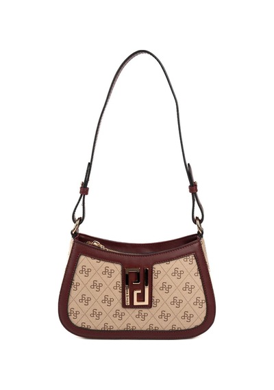Silver Polo Sp1132 Kadın Çapraz Çanta Monogram Koyu Bej-bordo