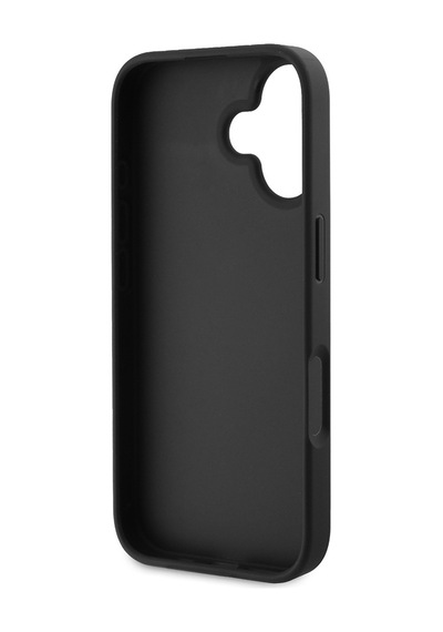 Apple Uyumlu iPhone 16 Kılıf Guess Lisanslı Pu Deri Taşlı Üçgen Logo 4g Desenli Strass Kapak Siyah