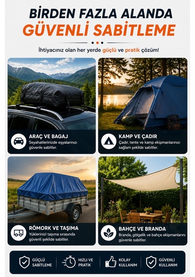 5 Metre Halkalı Gırgırlı Cırcırlı Mini Spanzet Gerdirme Halatı Tüv Gs Sertifikalı
