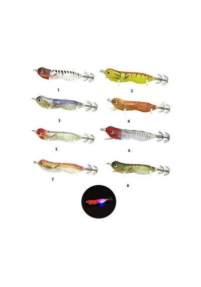 Captain 3016 Işıklı Kalamar Zokası 8cm Fukado Squid