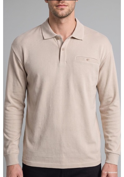 Defacto Regular Fit Düğmeli Polo Yaka Basic Sweatshirt I2039ax26wner37 Ekru-er37