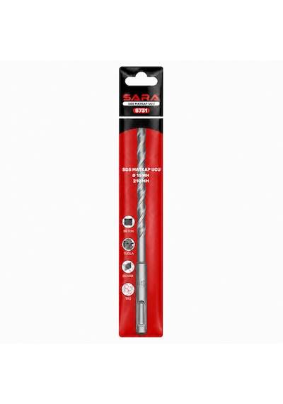 Sara S731 Sds Plus Matkap Ucu 15 X 210 Mm, 2 Kesicili Tungsten Karbür Uçlu
