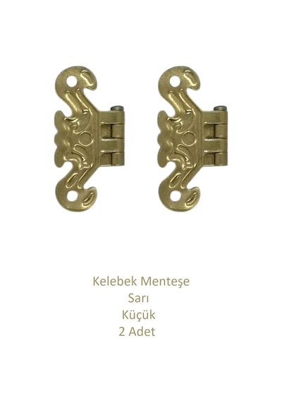 Sarı Dekoratif Kelebek Menteşe Küçük 2 Adet 4,2cm X 3,5cm