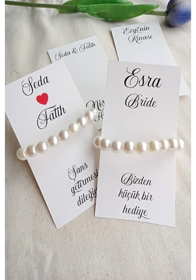 İnci Nedime Bileklik - 18 Adet Hediyelik Bileklik - Bride Hediye