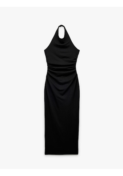 Koton Bürümcük Kumaş Sırt Dekolteli Büzgülü Halter Yaka Midi Elbise Siyah 5sak80538ek Siyah Koton Bürümcük Kumaş Sırt Dekolteli Büzgülü Halter Yaka Midi Elbise Siyah 5sak80538ek Siyah