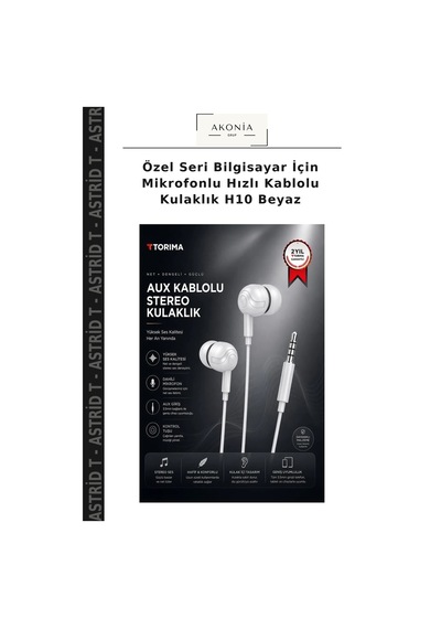 Özel Seri Bilgisayar İçin Mikrofonlu Hızlı Kablolu Kulaklık H10 Beyaz