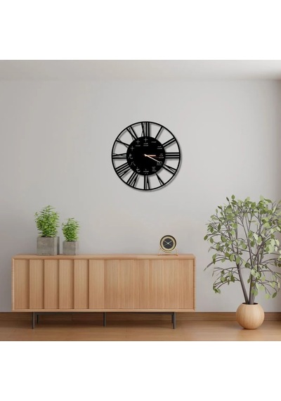 Metal Duvar Saati Matematik Formül Detaylı Dekoratif Saat Siyah-58 X 58