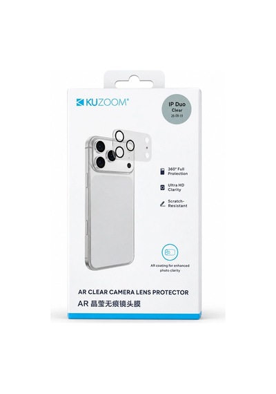 2'li İphone Duo Katlanabilir Uyumlu Ar Clear Şeffaf Kamera Lens Koruyucu Ultra Hd