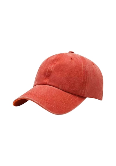 Tezzgelsin Kadın Eskitme Vintage %100 Pamuklu Ayarlanabilir Beyzbol Kep Şapka Turuncu