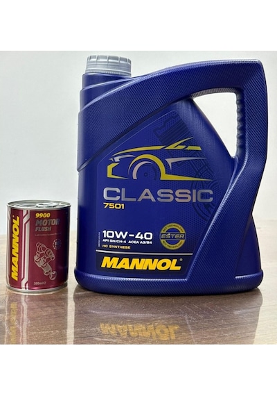 Motorx 10W40 Mannol Classic Yüksek Profesyonel 4L Motor Yağı + Motor Flush 300ml İç Temizleyici Katkısı