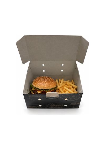Kilitli Hamburger Menu Kutusu 100 Adet 22,5 X 12,5 X 10,5