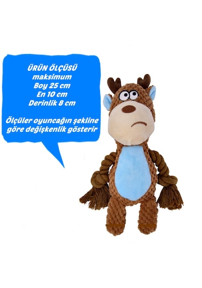 Hışırtılı Sesli Peluş Geyik Köpek Oyuncağı 25 Cm