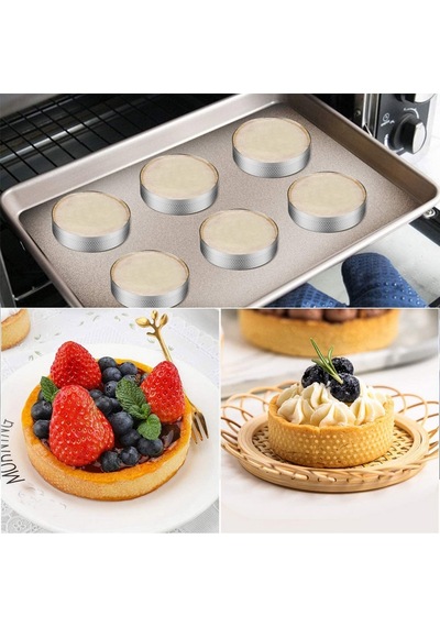 Narkalıp Yuvarlak Delikli Tart Kalıbı 12cm 4 Lü