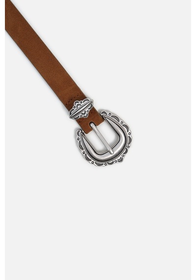 Akswsuar Vintage Tokalı Süet Kemer Camel