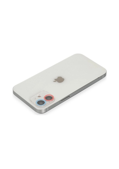 iPhone Uyumlu 12 Renkli Kamera Lens Koruma Cam - Pembe-mavi Diğer
