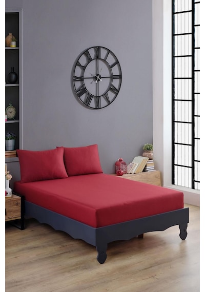Varol Ranforce %100 Pamuk Çarşaf Takımı Kırmızı/160x200cm Kırmızı