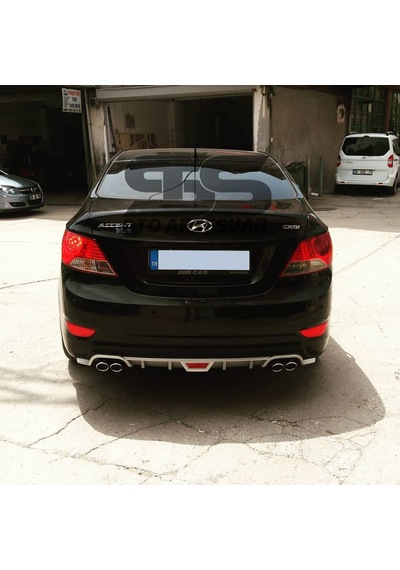 Hyundai Accent Blue Difüzör Arka Tampon Eki 4 Egzoz Çıkışlı Gri Tip