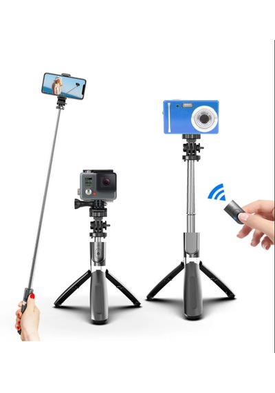 Tripod L02 4 In 1 Bluetooth Kumandalı Tripod Selfie Çubuğu