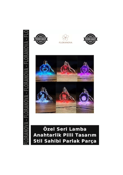 Özel Seri Lamba Anahtarlik Pilli Tasarım Stil Sahibi Parlak Parça
