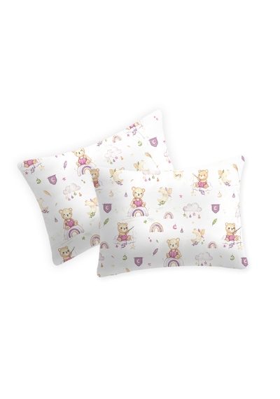 %100 Pamuklu Fermuarlı Bebek Yastık Kılıfı 35x45 2 Adet Lila