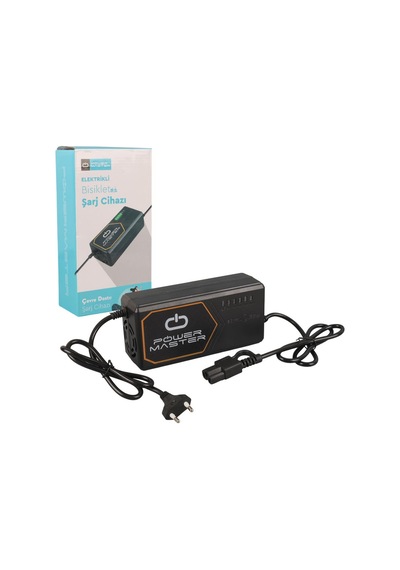 Powermaster Pm-31801 60 Volt - 20 Amper Iec C15 Dişi Uçlu Kapasite Göstergeli Elektrikli Bisiklet Şarj Akü Cihazı Adj160-01 Siyah