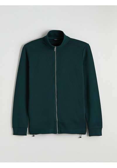 Lcwaıkıkı Classic Yeşil Dik Yaka Erkek Fermuarlı Sweatshirt