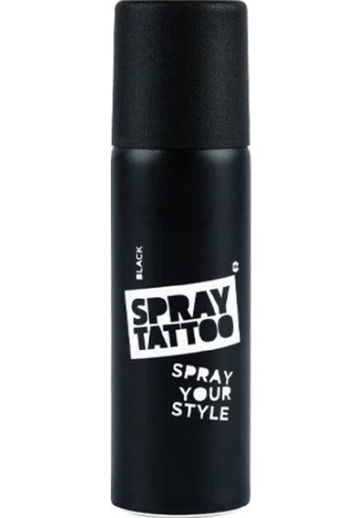 One Spray Tattoo Siyah Renk Geçici Dövme Spreyi + Sürpriz Şablon