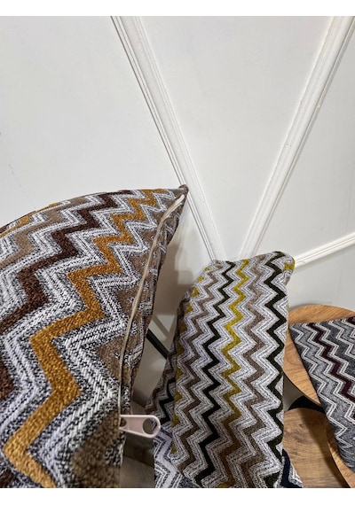 Nivemeshome Sarı Kahve Kırlent Kılıfı 45x45 Çok Renkli