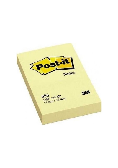 3M Post-It 656 Yapışkanlı Not Kağıdı 51 Mm X 76 Mm Sarı 100 Yapra