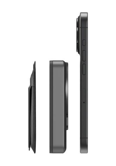 Magwallet Card 10.000 Mah 20w Type-c Ve 15w Kablosuz Şarj Ve Stantlı Magsafe Kartlıklı Hızlı Şarj Magsafe Powerbank Koyu Gri