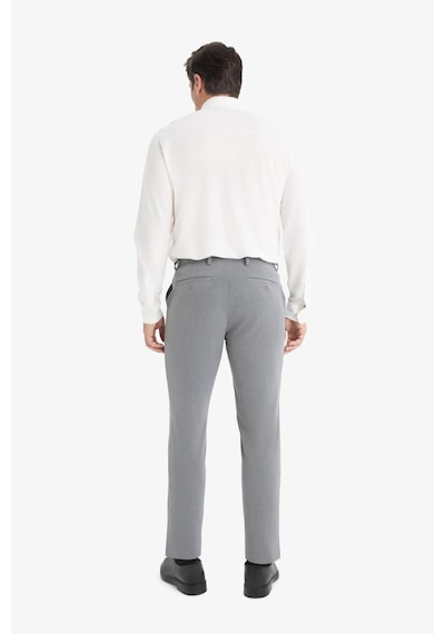 Defacto Tailored Fit Düz Paça Her Yöne Esneyen Yumuşak Tuşe Cepli Pantolon C7508AX25AU Gri
