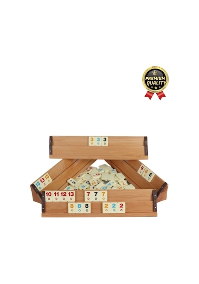 Premium Kaliteli Eğlence Hobi Çizilmeye Dayanıklı Silinebilir Büyük Boy Konken Ahşap Okey Takımı