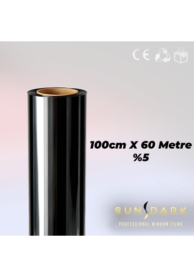 100cm X 60 Metre %5 Siyah Cam Filmi Nano Teknoloji Katman
