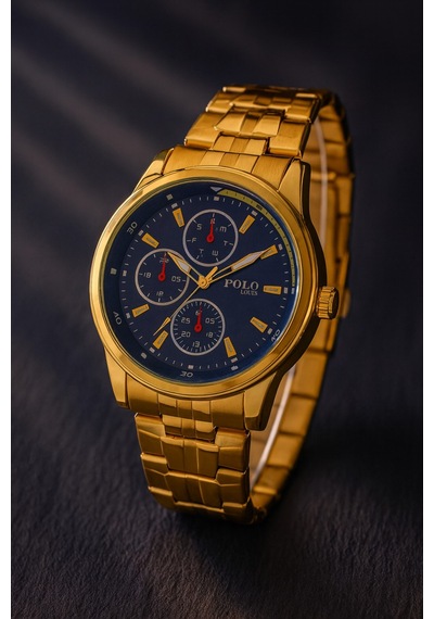 Lüks Metal Yeni Trend Erkek Kol Saati Gold-lacivert - 209449481 Sarı