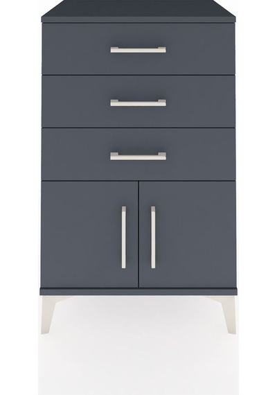 Hyperion Komodin 3 Çekmeceli 2 Kapaklı 60x44x96 Antrasit-antr... Antrasit