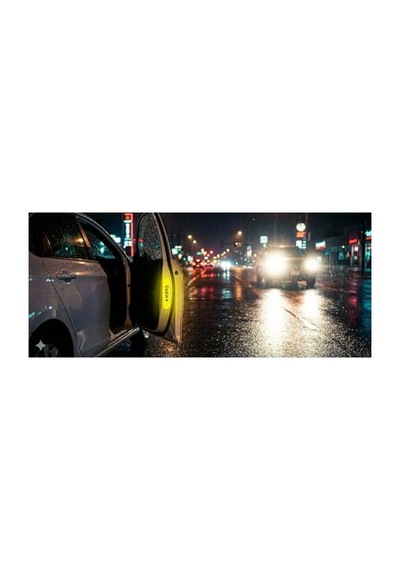 Reflektif Araç Kapı Uyarı Sticker Seti - 2'li Sarı Abanoz