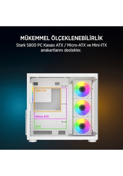 James Donkey Stark S800 4x Argb Whıte Kasa 750w