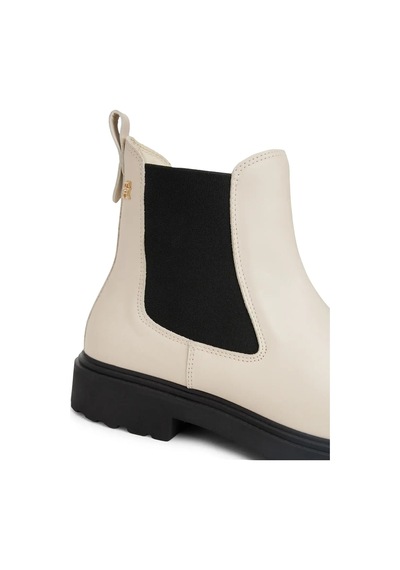 Tommy Hilfiger Th Leather Cleated C, Acı Krem Kadın Bot