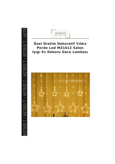 Özel Üretim Dekoratif Yıldız Perde Led Mz1612 Salon Işığı Ev Dekoru Gece Lambası Çok Renkli