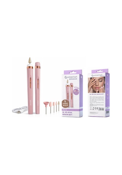 Psc16 Rose Gold Manikür & Pedikür Set Rose Gold 5 Farklı Uç Başlık