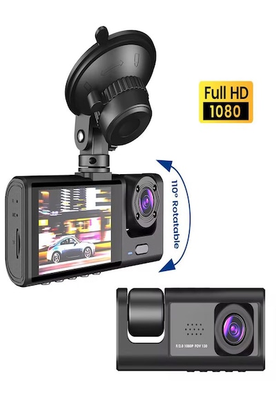 Wi-fi 1080p Hd 2 İnch Süper Ekranlı Araç Kamerası 150mah Araba Güvenlik Kamerası 12-24v
