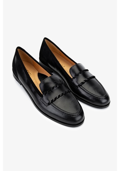 Valmenti Kadın Hakiki Deri Siyah Loafer Ayakkabı 611 H10046-b12 Bn Ayk Sk25-26 Black/black Siyah