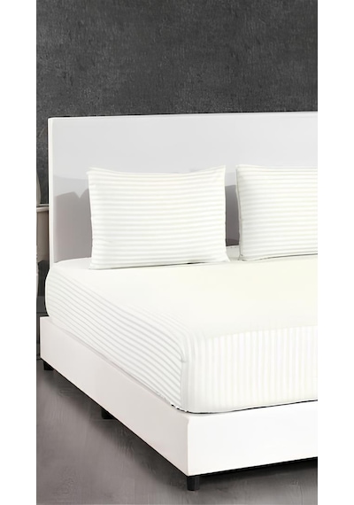Çift Kişilik Lastikli Otel Tipi Pamuk Saten Çizgili Çarşaf Takımı Orkide Home Collection Çizgili