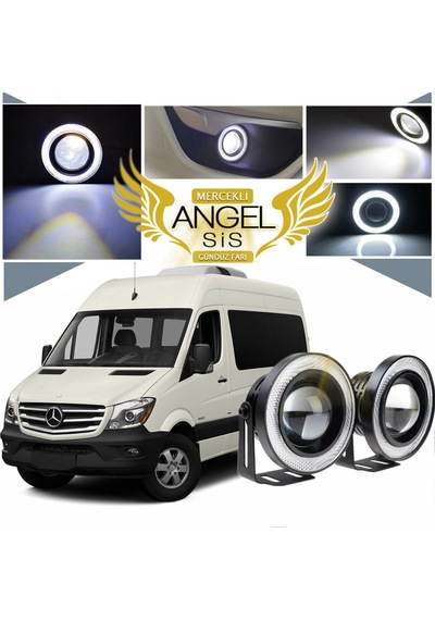 Mercedes - Benz Sprinter Uyumlu, Universal Mercekli Led Sis Farı, 76mm Beyaz Renk