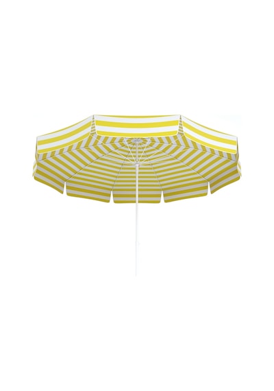 Türklersemsiye Tevalli Parasols 90/8 ( 180 Q ) Plaj Bahçe Şemsiyesi - Sarı Beyaz