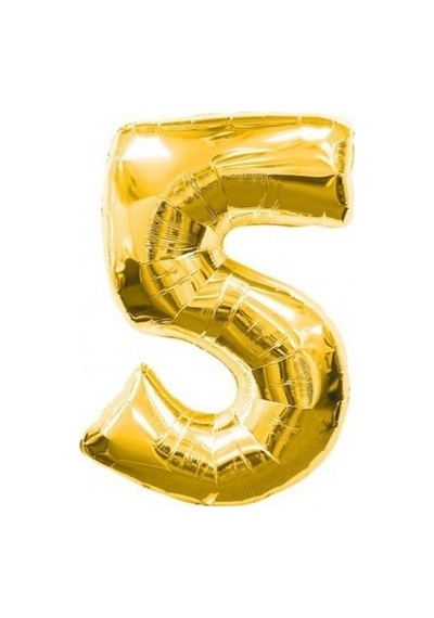 Gold, Altın Rengi 5 Rakam Folyo Balon 100 Cm 40'' Sarı